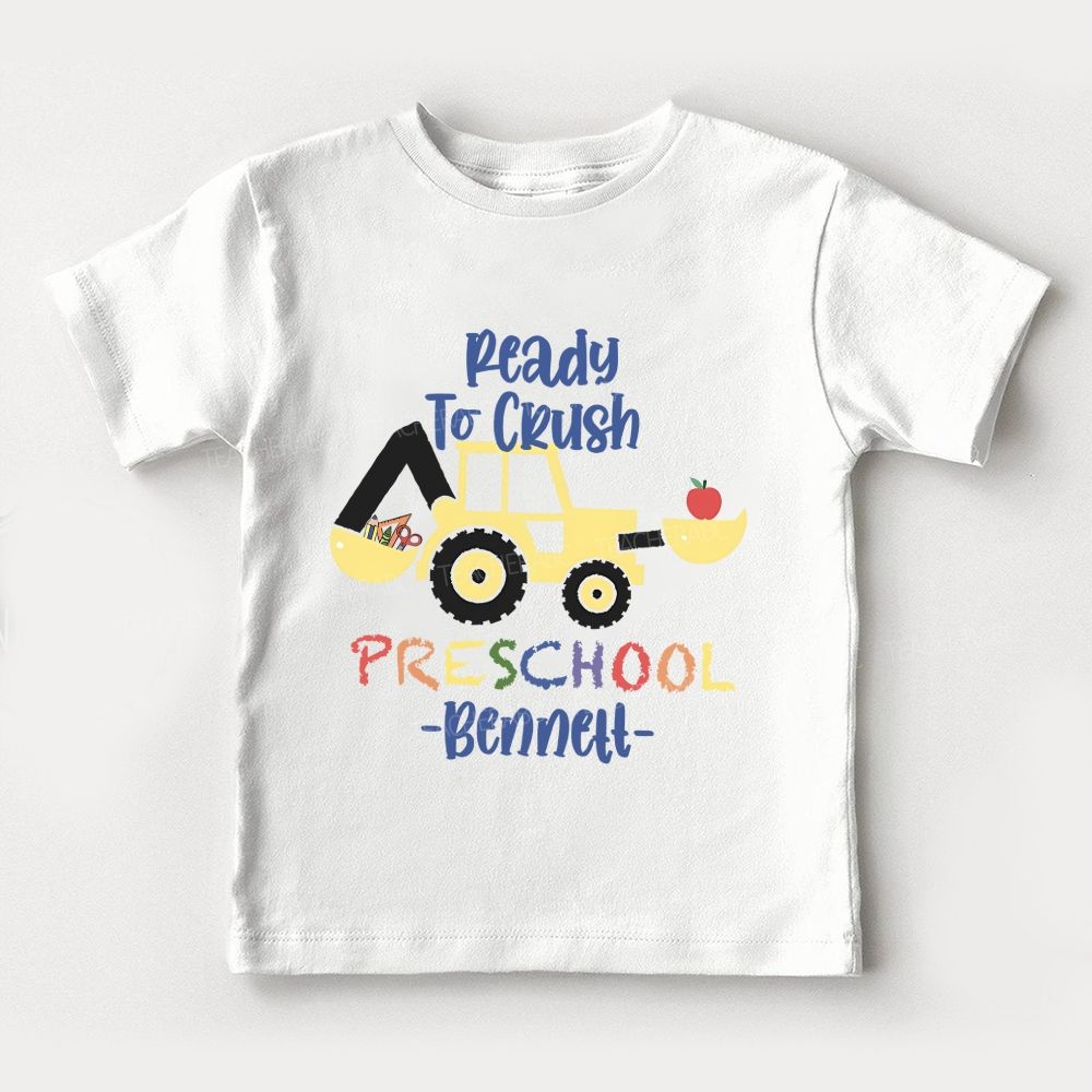 Personalized Name And Grade Ready To Crush Preschool Toddler T-shirts
