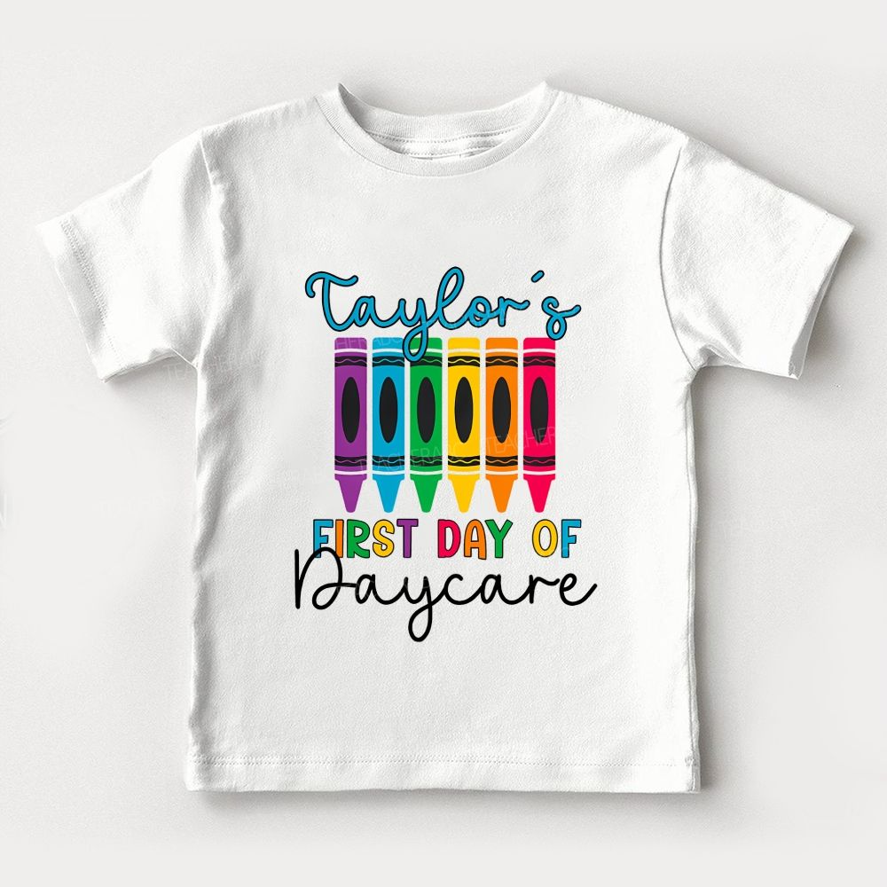 Personalized Name And Grade First Day Of Daycare Toddler T-shirts
