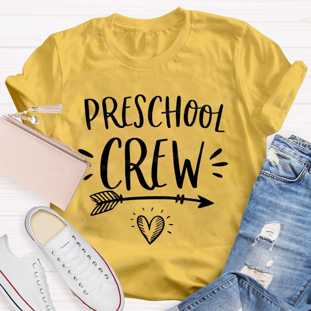 Personalized Grade Preschool Crew Little Heart Teacher T-shirt