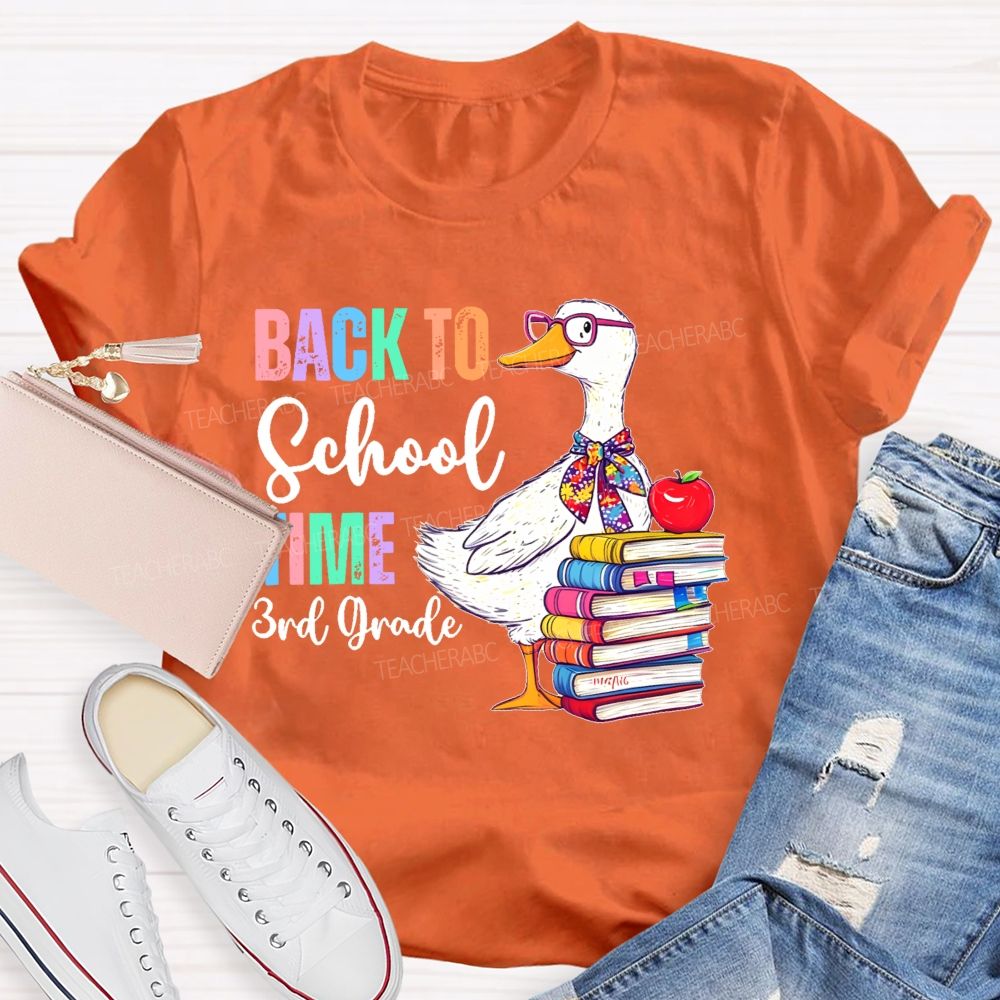 Personalized Grade Back To School Time Teacher T-shirt