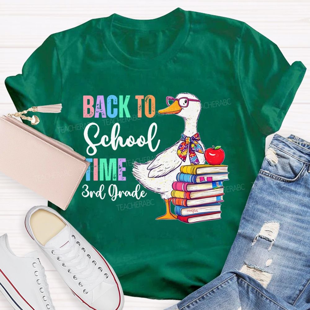 Personalized Grade Back To School Time Teacher T-shirt