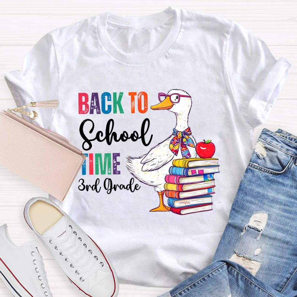 Personalized Grade Back To School Time Teacher T-shirt