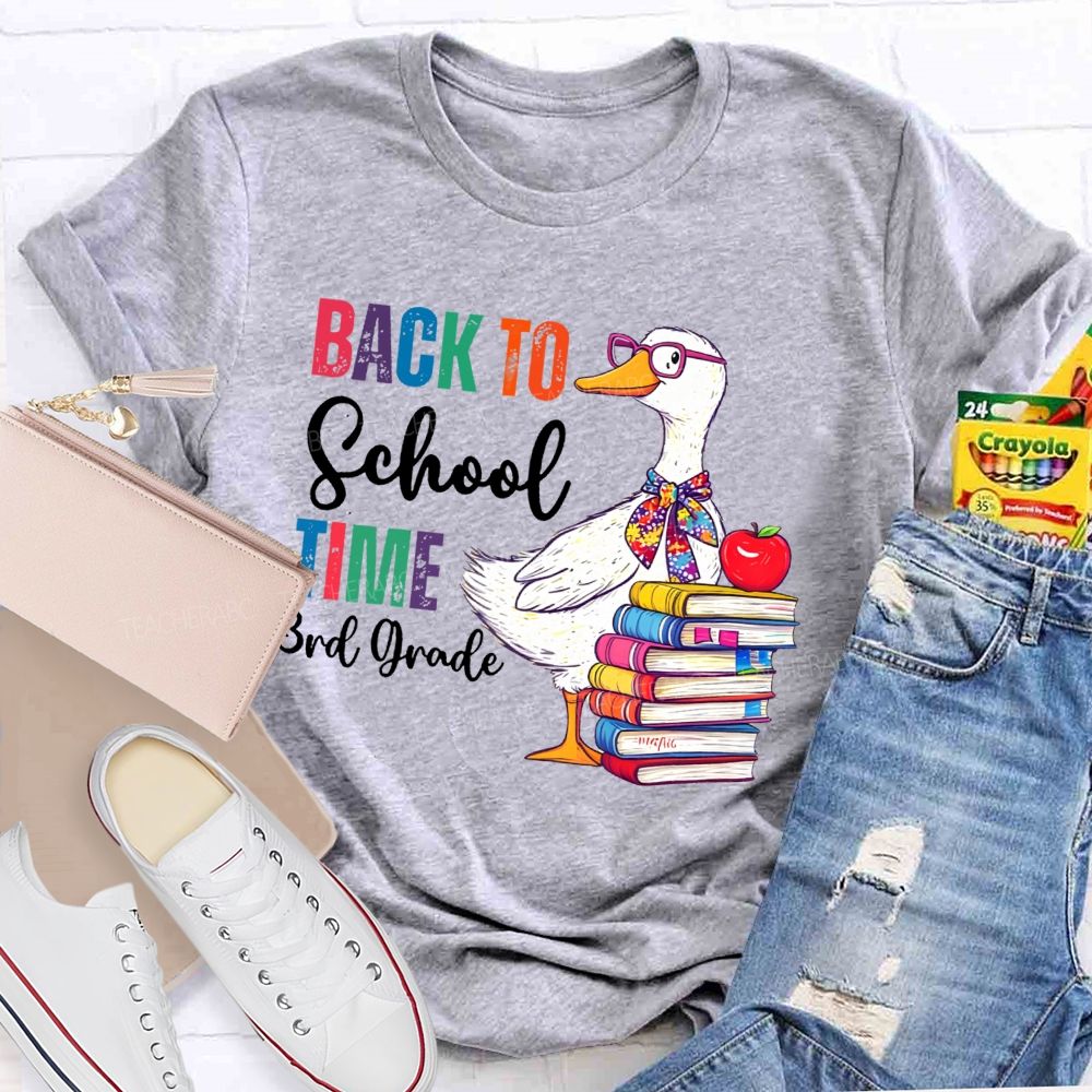 Personalized Grade Back To School Time Teacher T-shirt