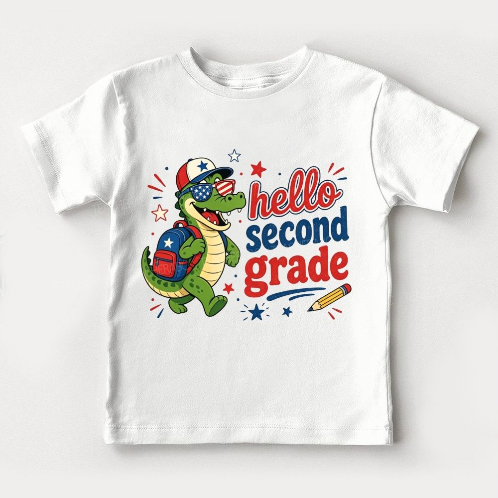Personalized Grade Hello Second Grade Vibes Toddler T-shirts