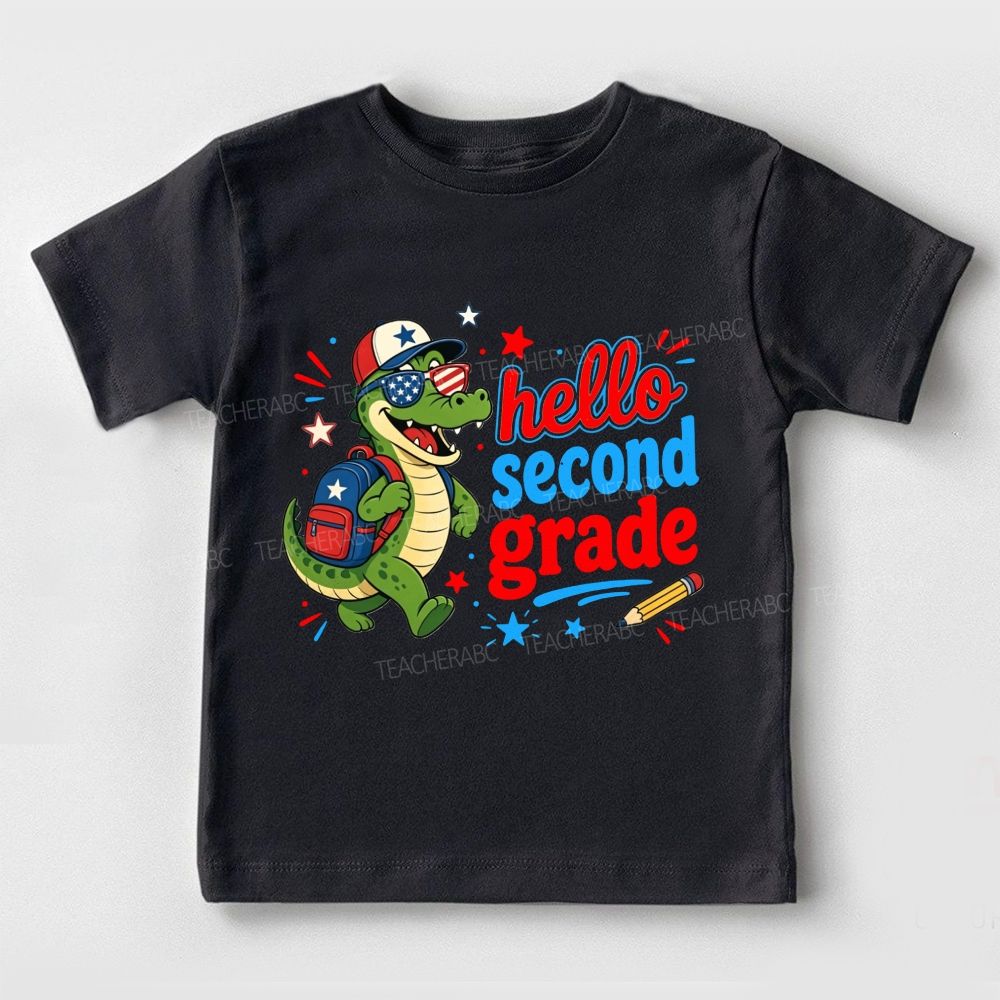 Personalized Grade Hello Second Grade Vibes Toddler T-shirts