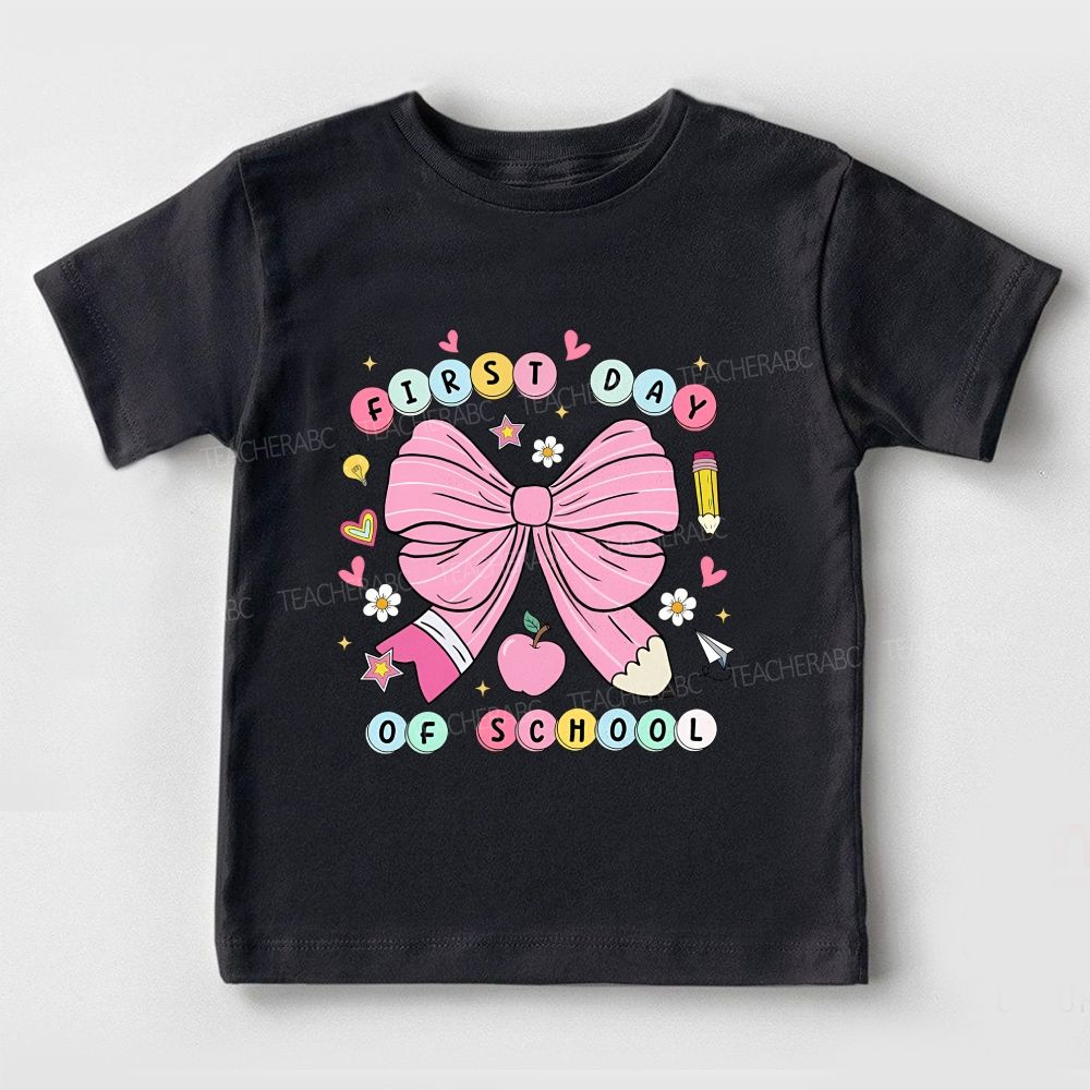 First Day Of School And School Bow Vibes Toddler T-shirts
