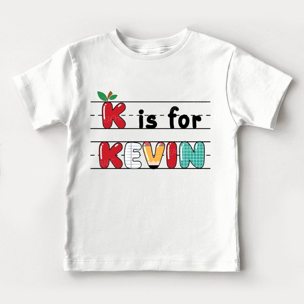 Personalized Name Little Letter Learner Kindergarten Toddler T-shirts