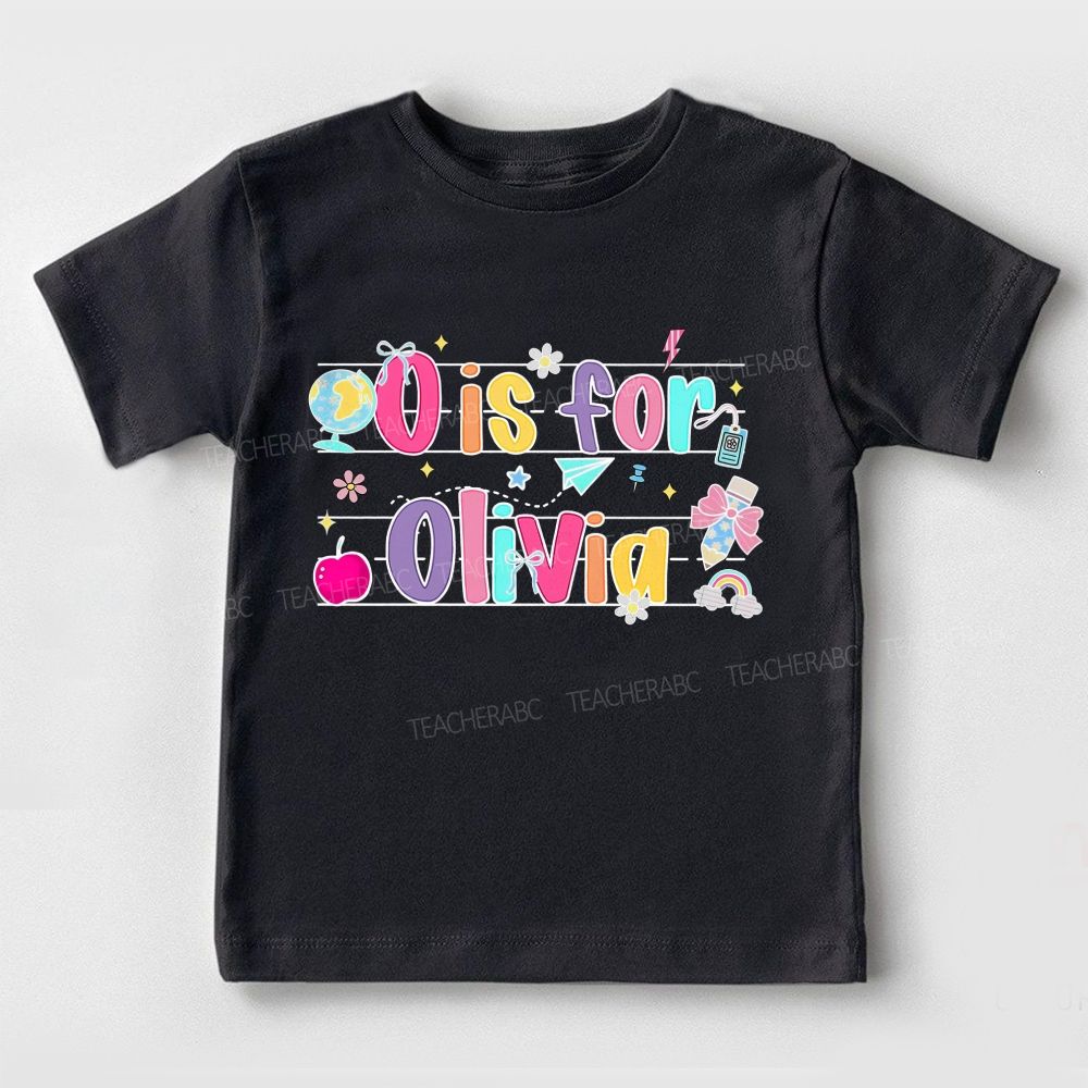 Personalized Name Little Learner Bows And School Vibes Toddler T-shirts