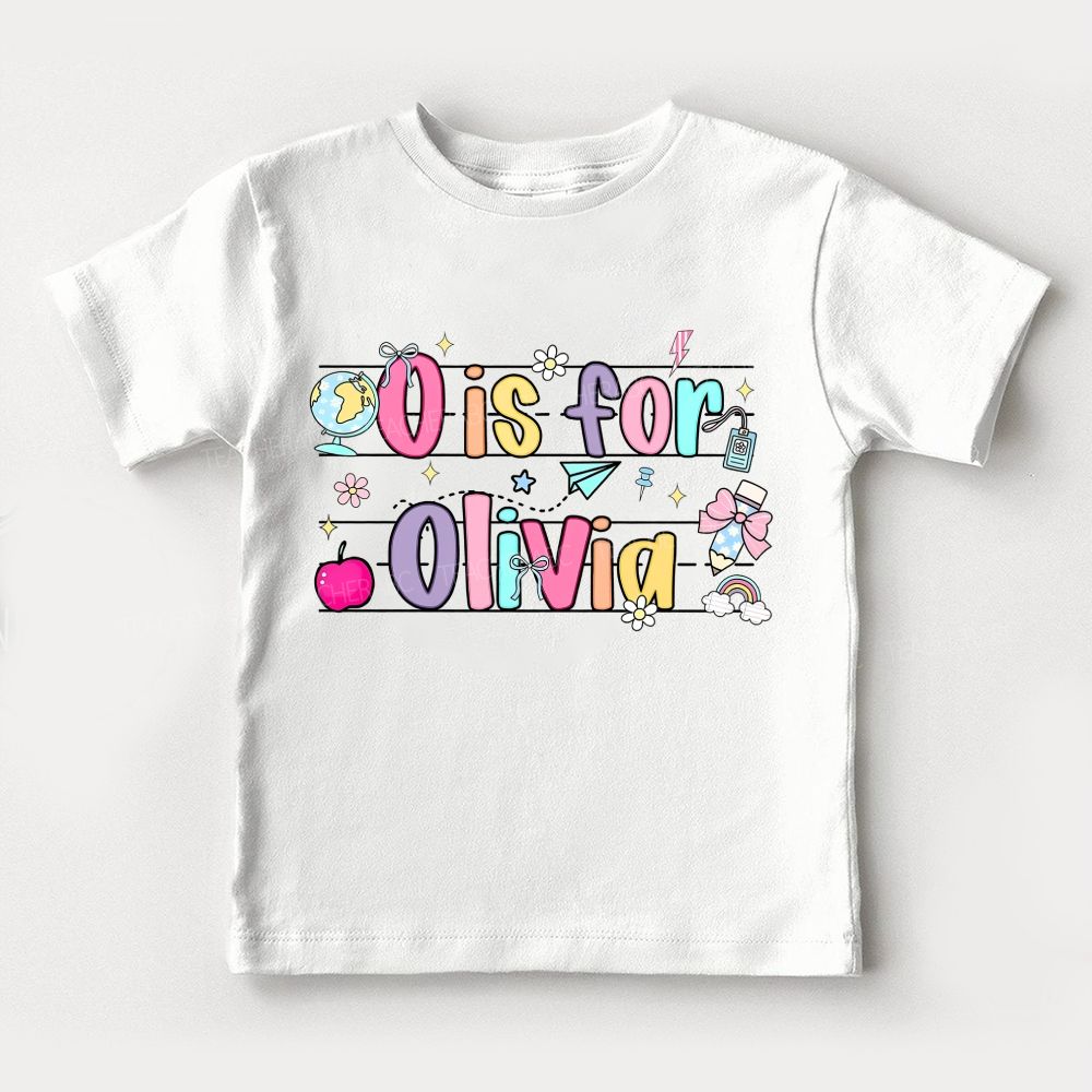 Personalized Name Little Learner Bows And School Vibes Toddler T-shirts