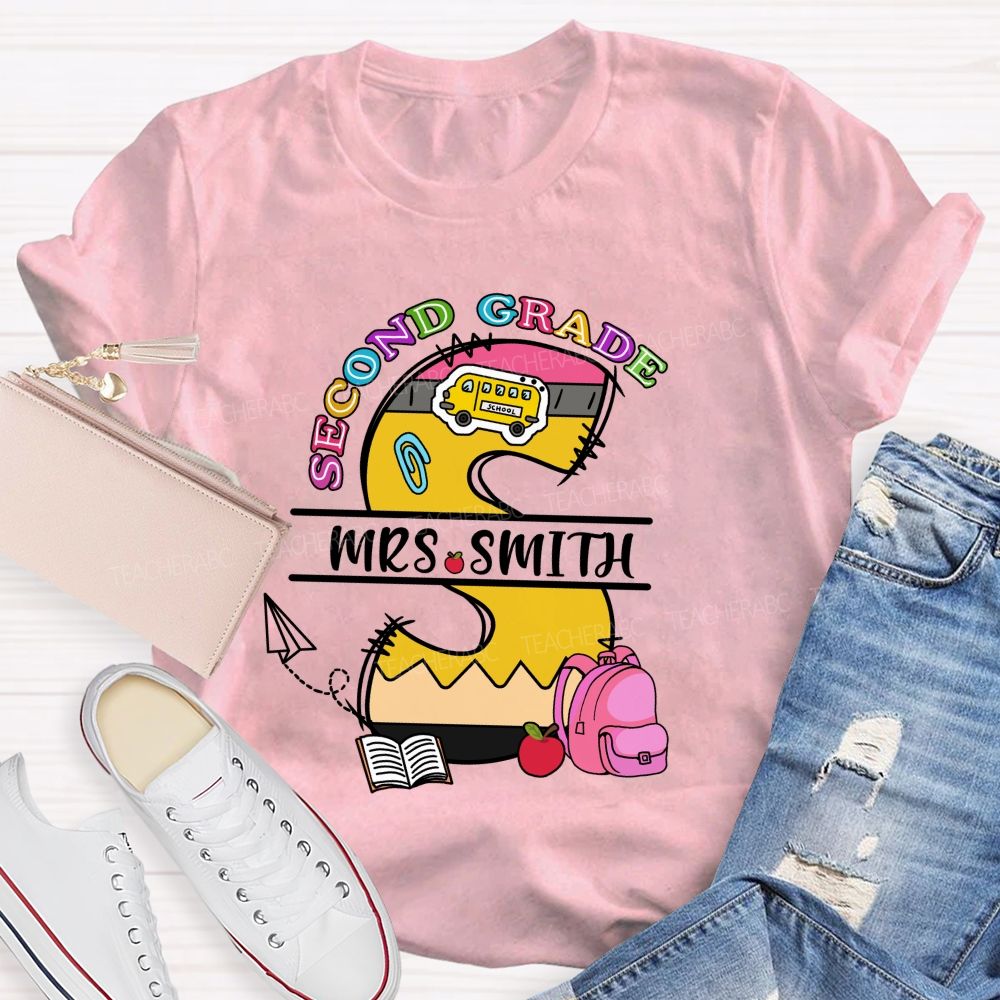 Personalized Grade And Name S Is For Smith Teacher T-shirt
