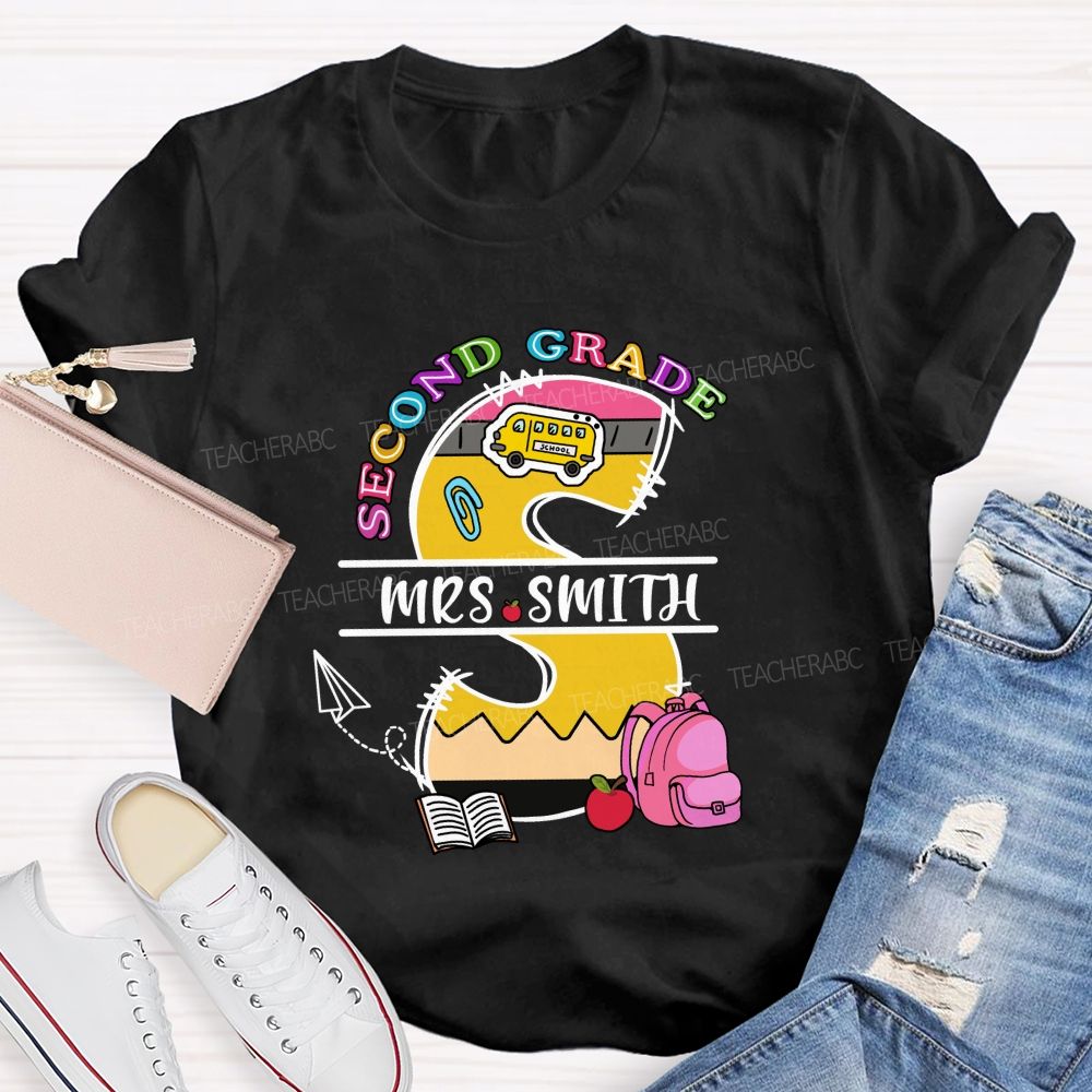 Personalized Grade And Name S Is For Smith Teacher T-shirt