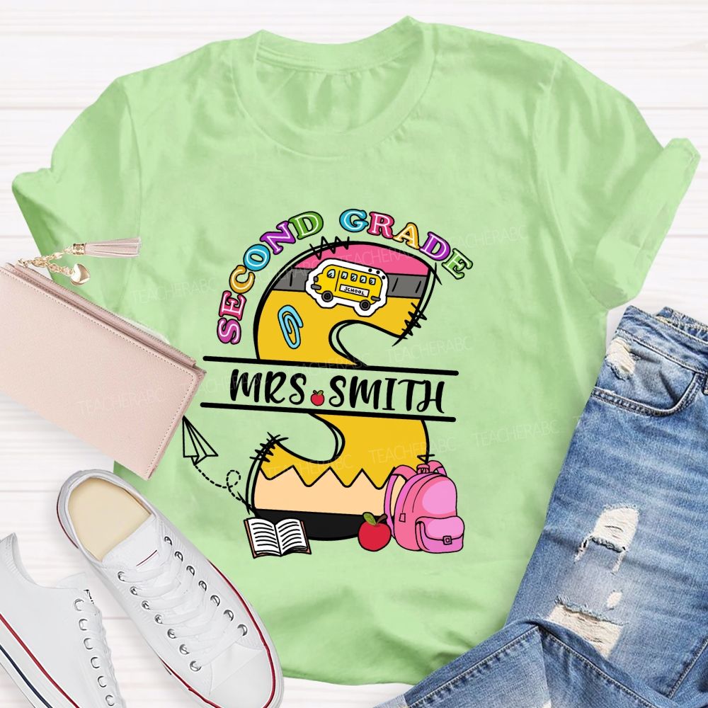 Personalized Grade And Name S Is For Smith Teacher T-shirt