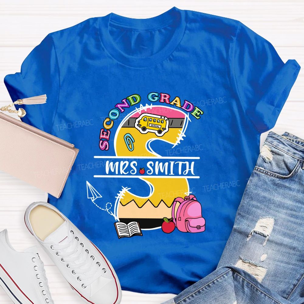 Personalized Grade And Name S Is For Smith Teacher T-shirt