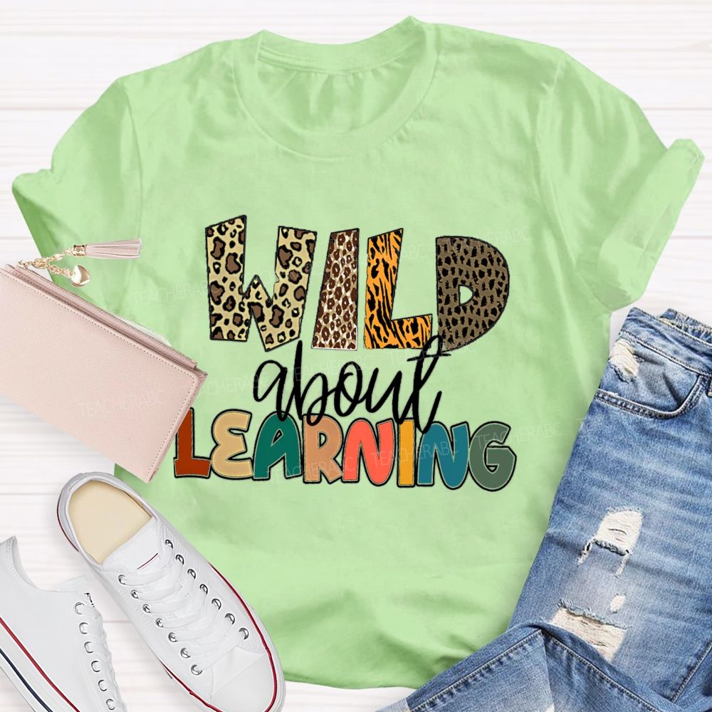 Wild About Learning Leopard Printed Teacher T-shirt
