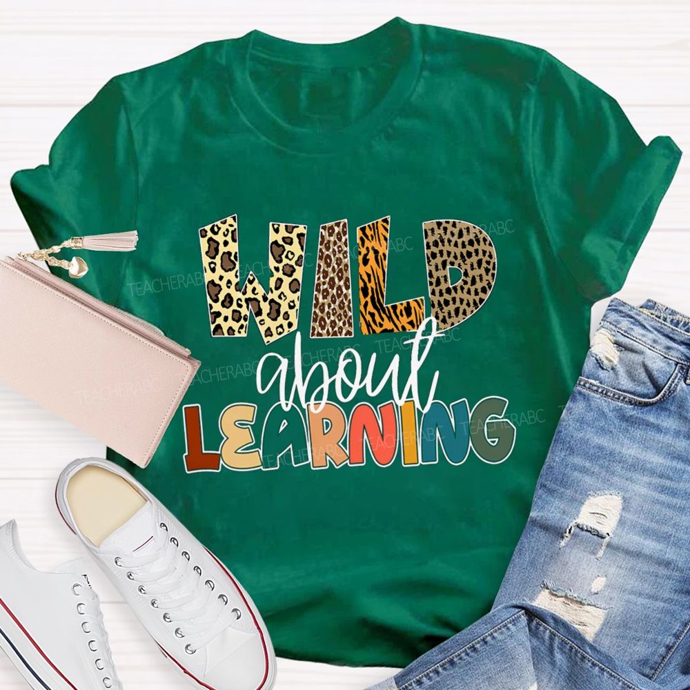 Wild About Learning Leopard Printed Teacher T-shirt