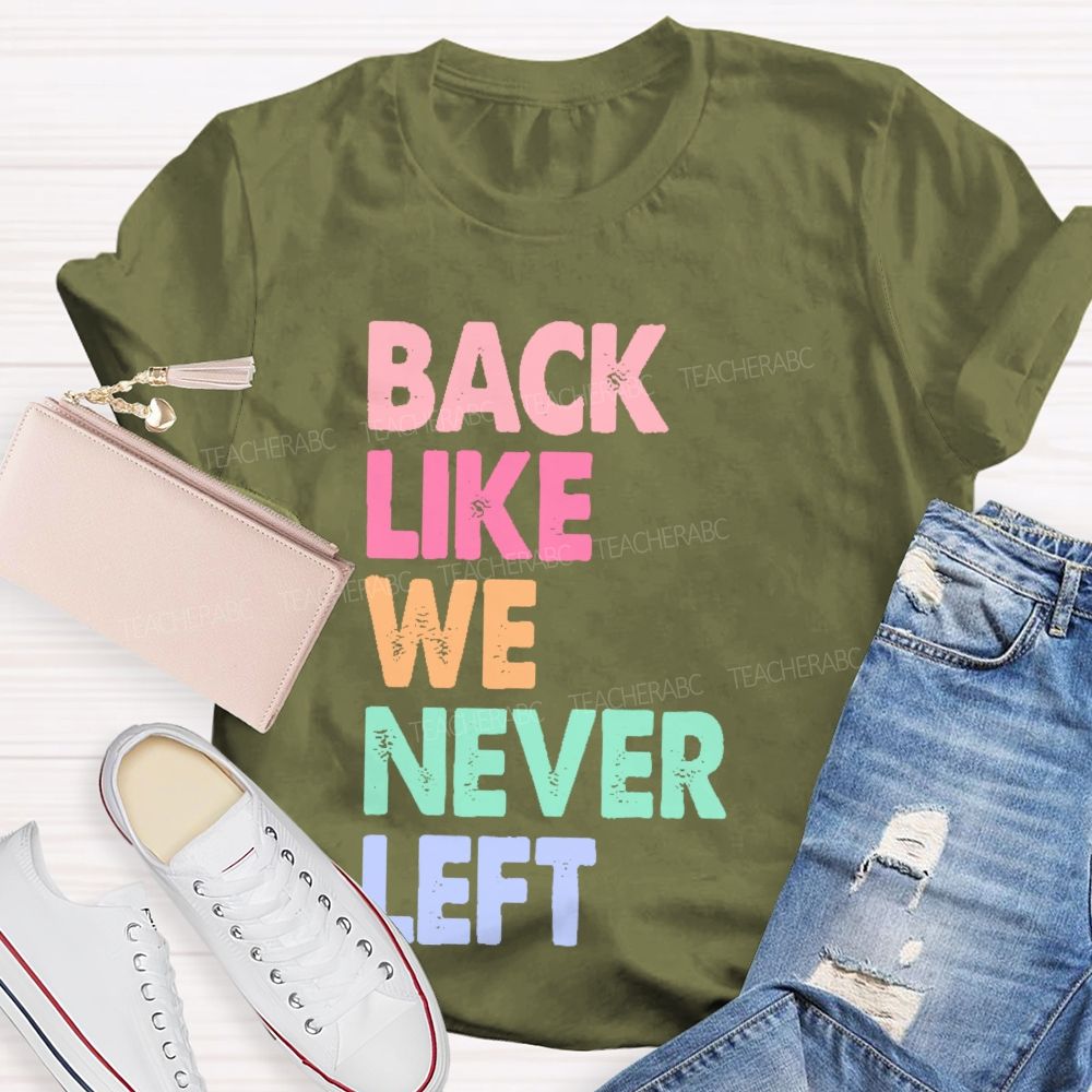 Back Like We Never Left Teacher T-shirt
