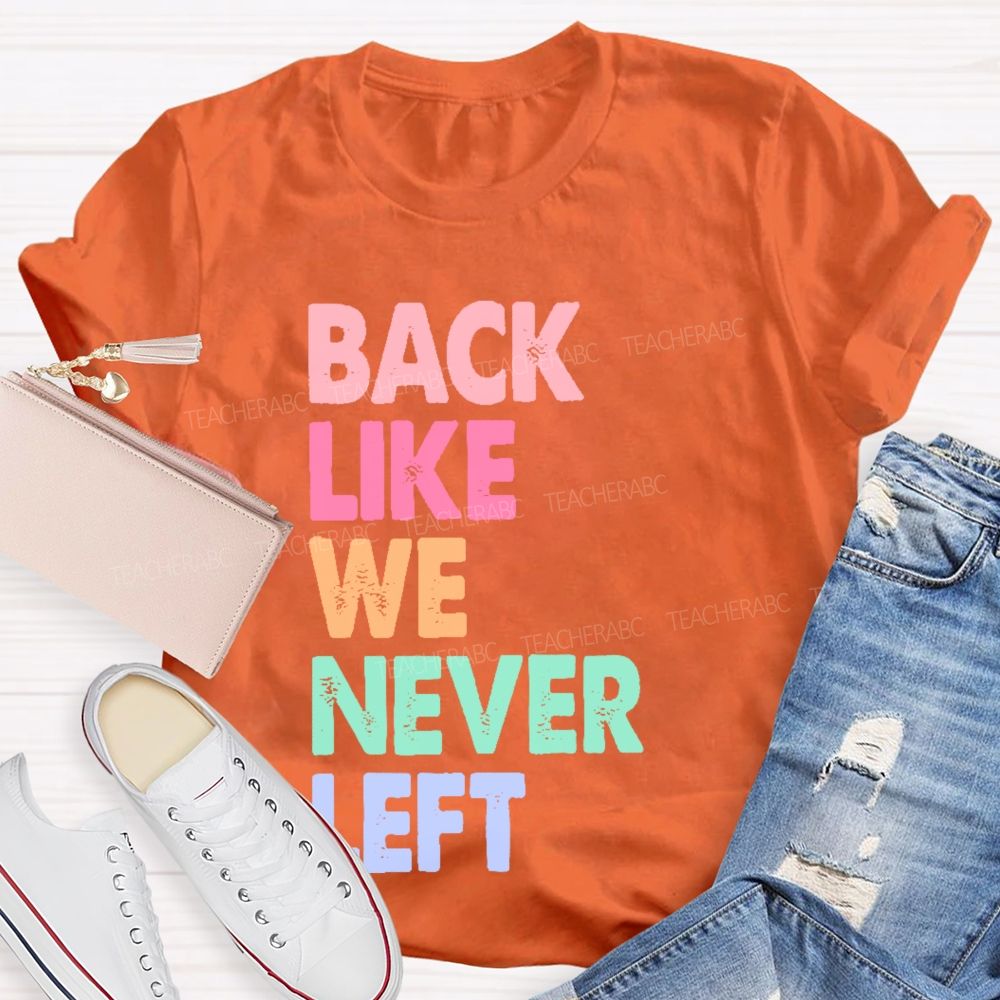 Back Like We Never Left Teacher T-shirt