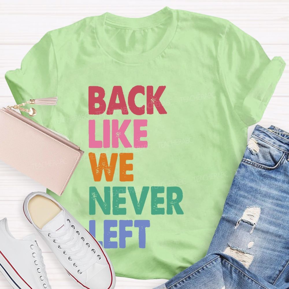 Back Like We Never Left Teacher T-shirt