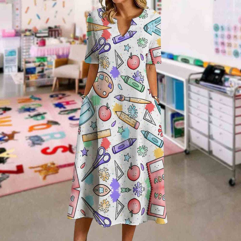 Classroom Crayon Bow Dress
