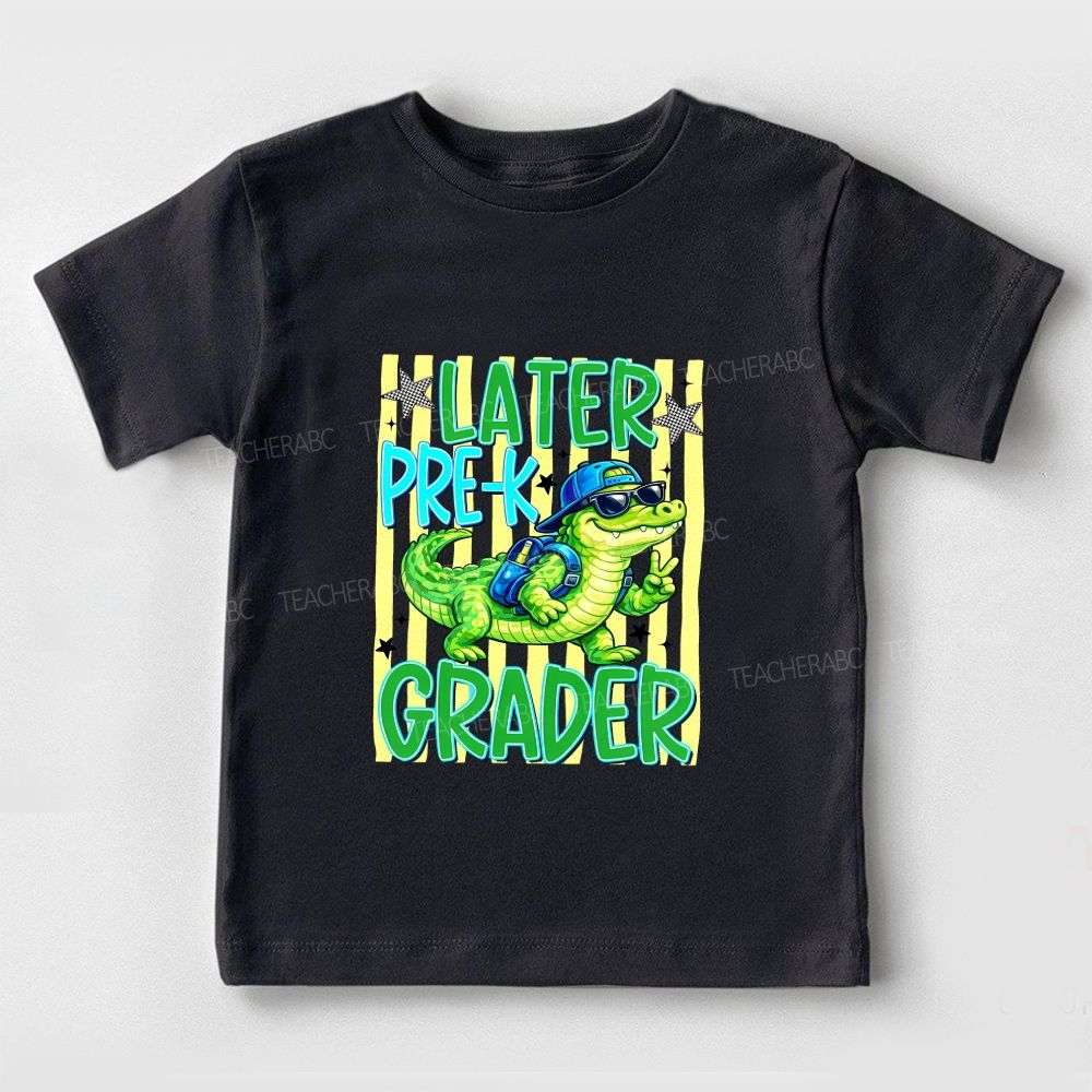 Personalized Grade Later Pre-K Grader Cool Croc Toddler T-shirts