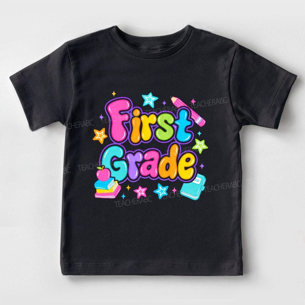 Personalized Grade Kindergarten Apple Notebook Toddler T-shirts
