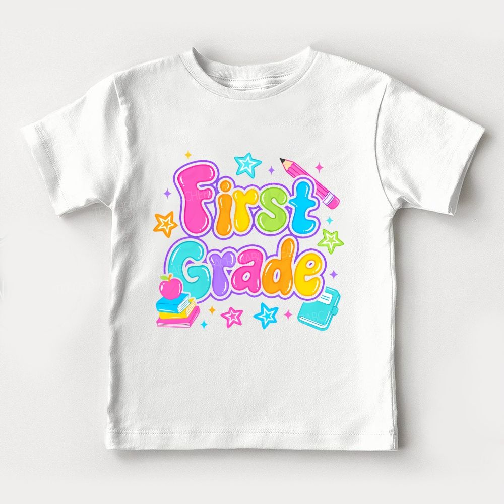 Personalized Grade Kindergarten Apple Notebook Toddler T-shirts