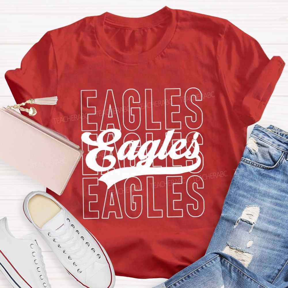 Personalized Mascot Simple Text Fonts Teacher T-Shirt