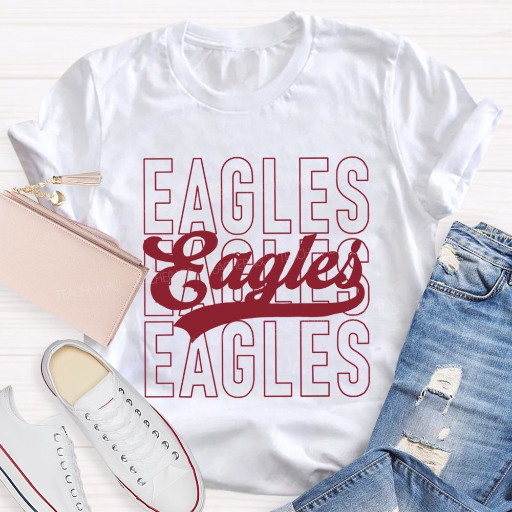 Personalized Mascot Simple Text Fonts Teacher T-Shirt