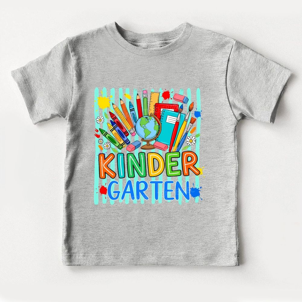 Personalized Grade Colorful School Supply Kindergarten Toddler T-shirts
