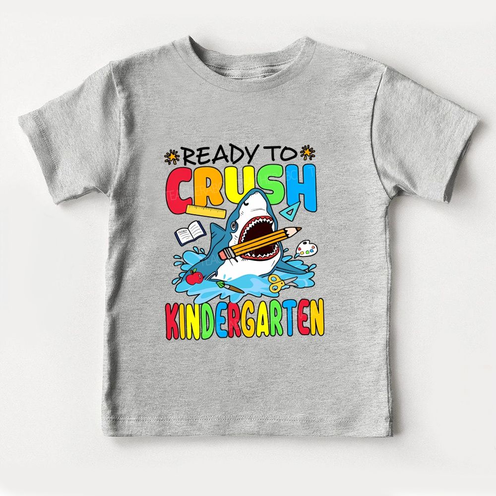 Personalized Grade Ready To Crush Kindergarten And Shark Toddler T-shirts