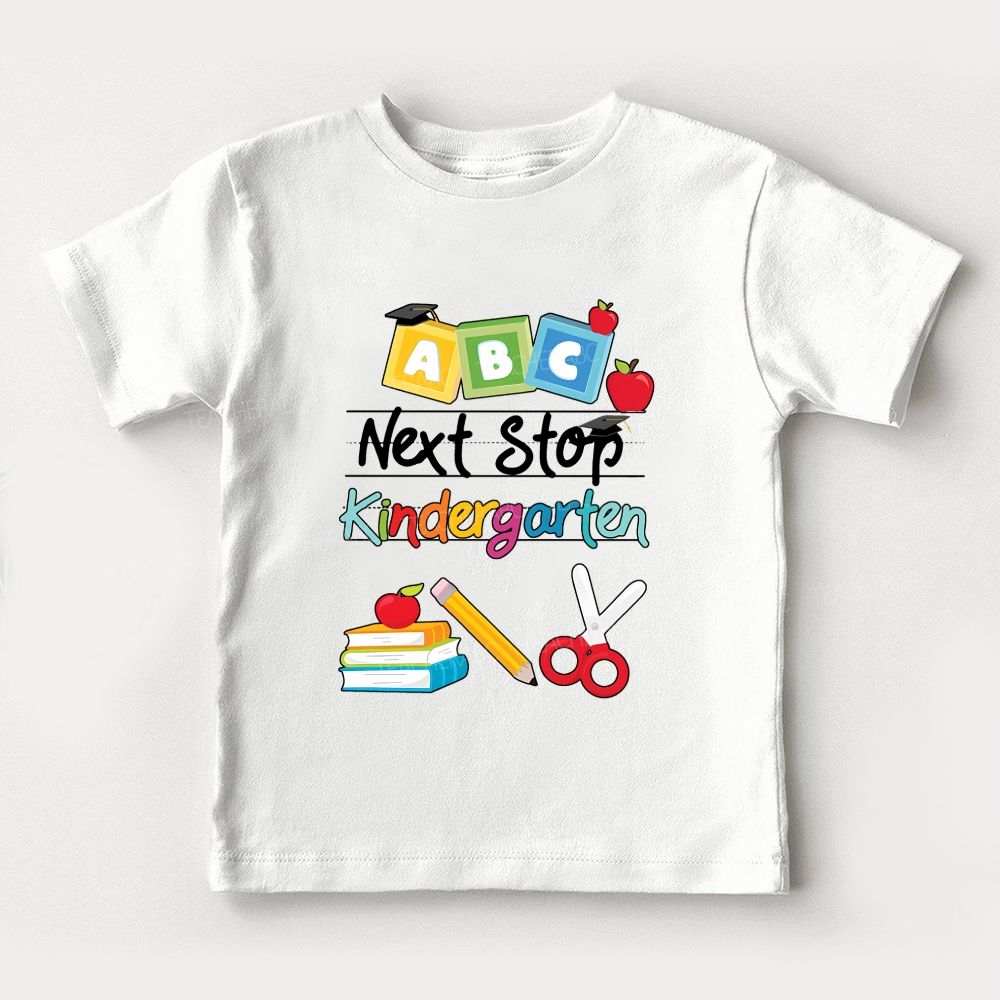 Personalized Grade Next Stop Kindergarten Abc Blocks Toddler T-shirts