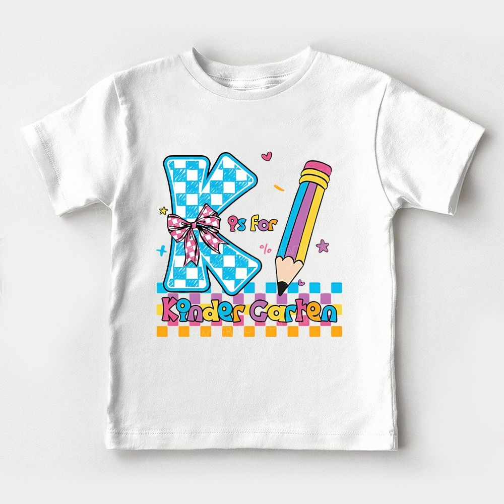 Personalized Grade K Is For Kindergarten Letter Pencil Toddler T-shirts