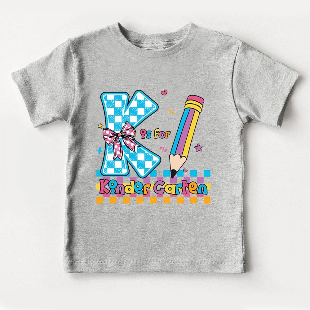 Personalized Grade K Is For Kindergarten Letter Pencil Toddler T-shirts