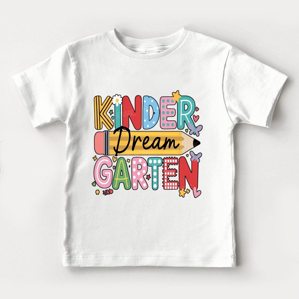 Personalized Grade Kinder Dream Garten Letter Pencil Toddler T-shirts