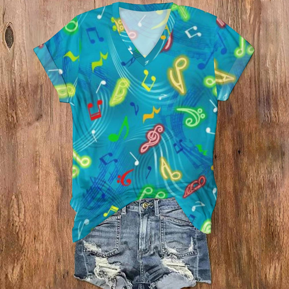 Immerse Yourself In The World Of Music V Neck T-shirt