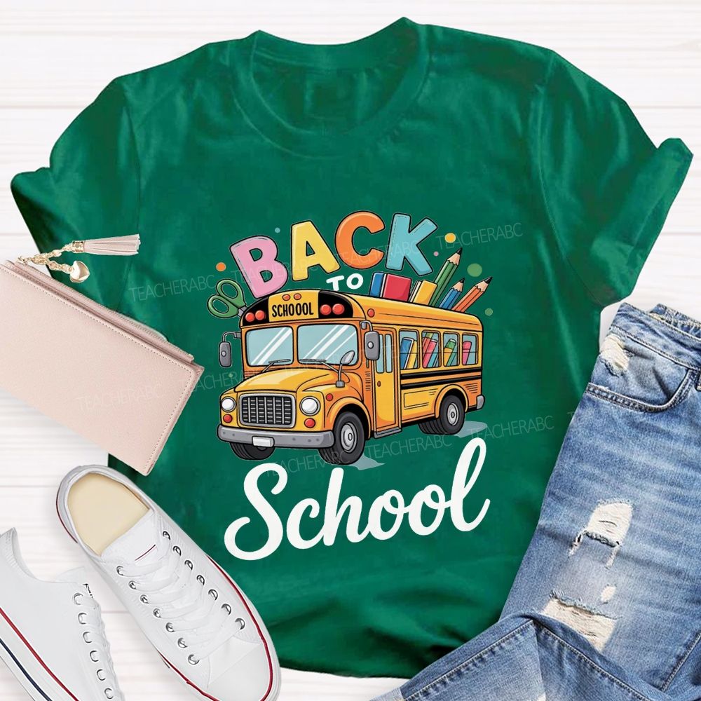 Back To School Yellow School Bus T-shirt