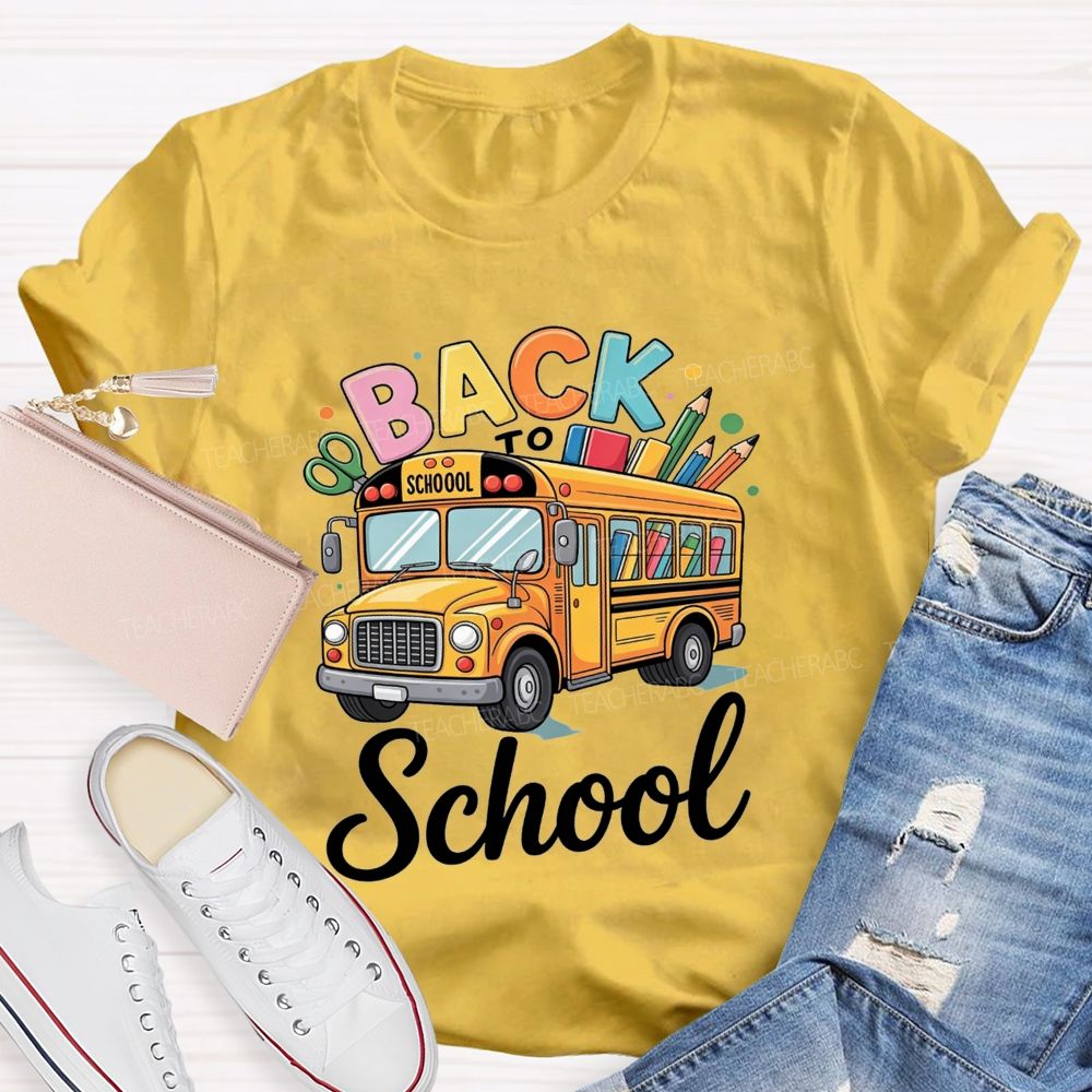 Back To School Yellow School Bus T-shirt