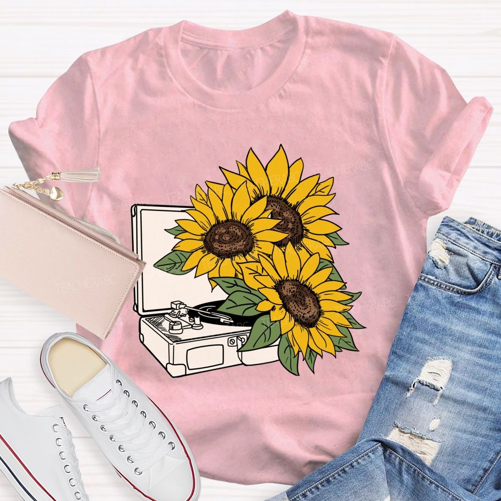 Sunflower Music Box Teacher T-shirt