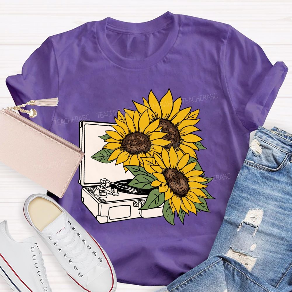 Sunflower Music Box Teacher T-shirt