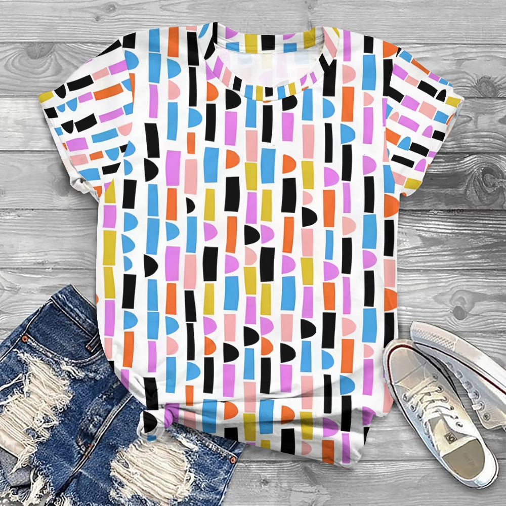 Abstract Geometric All-Over Printed T-shirt