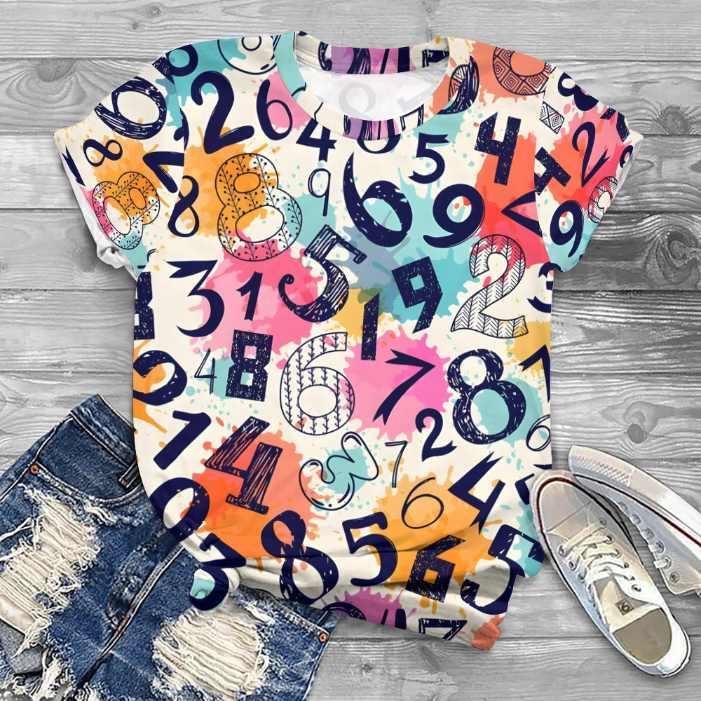 The Magical World of Numbers Printed T-shirt