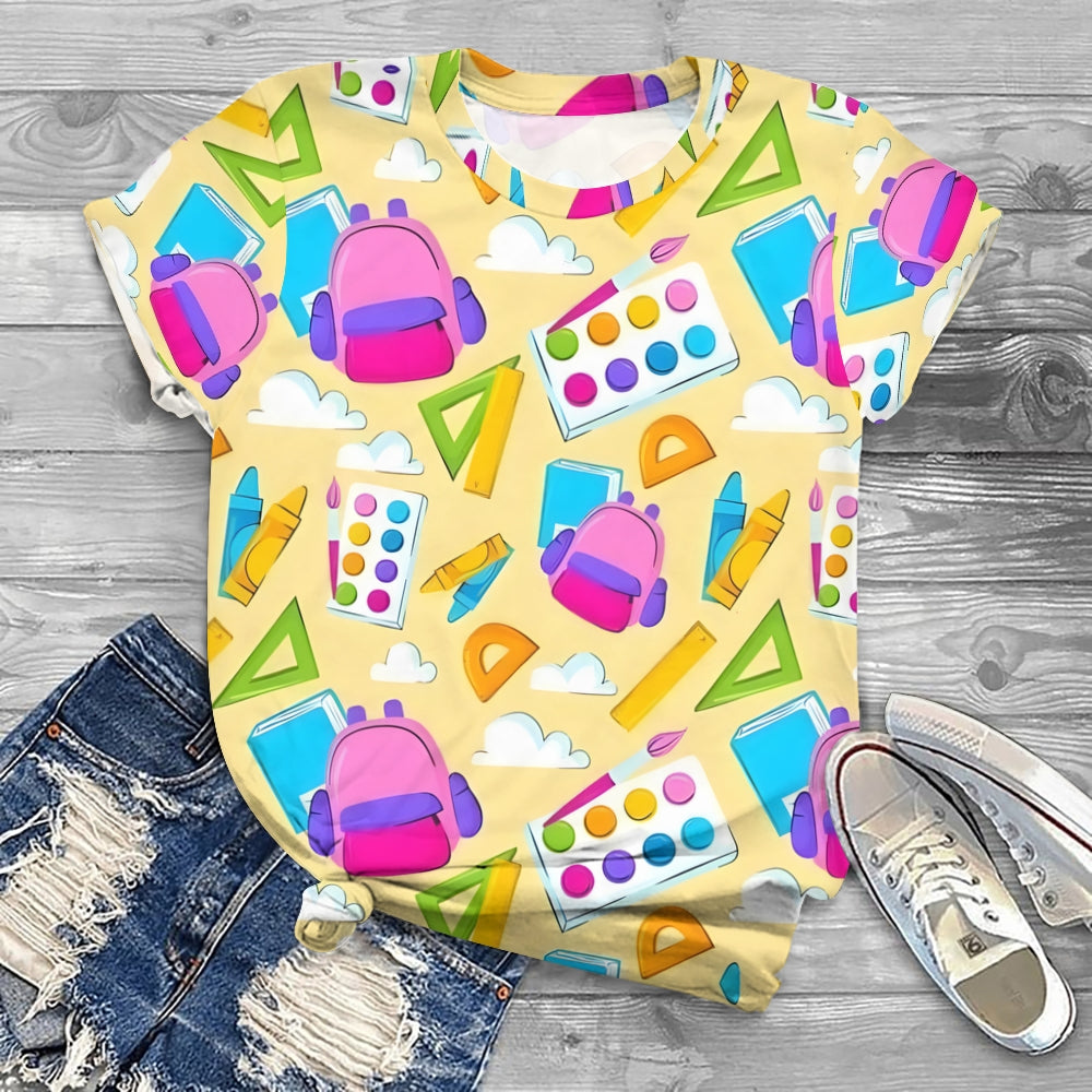 Colorful Classroom Essentials Printed T-shirt