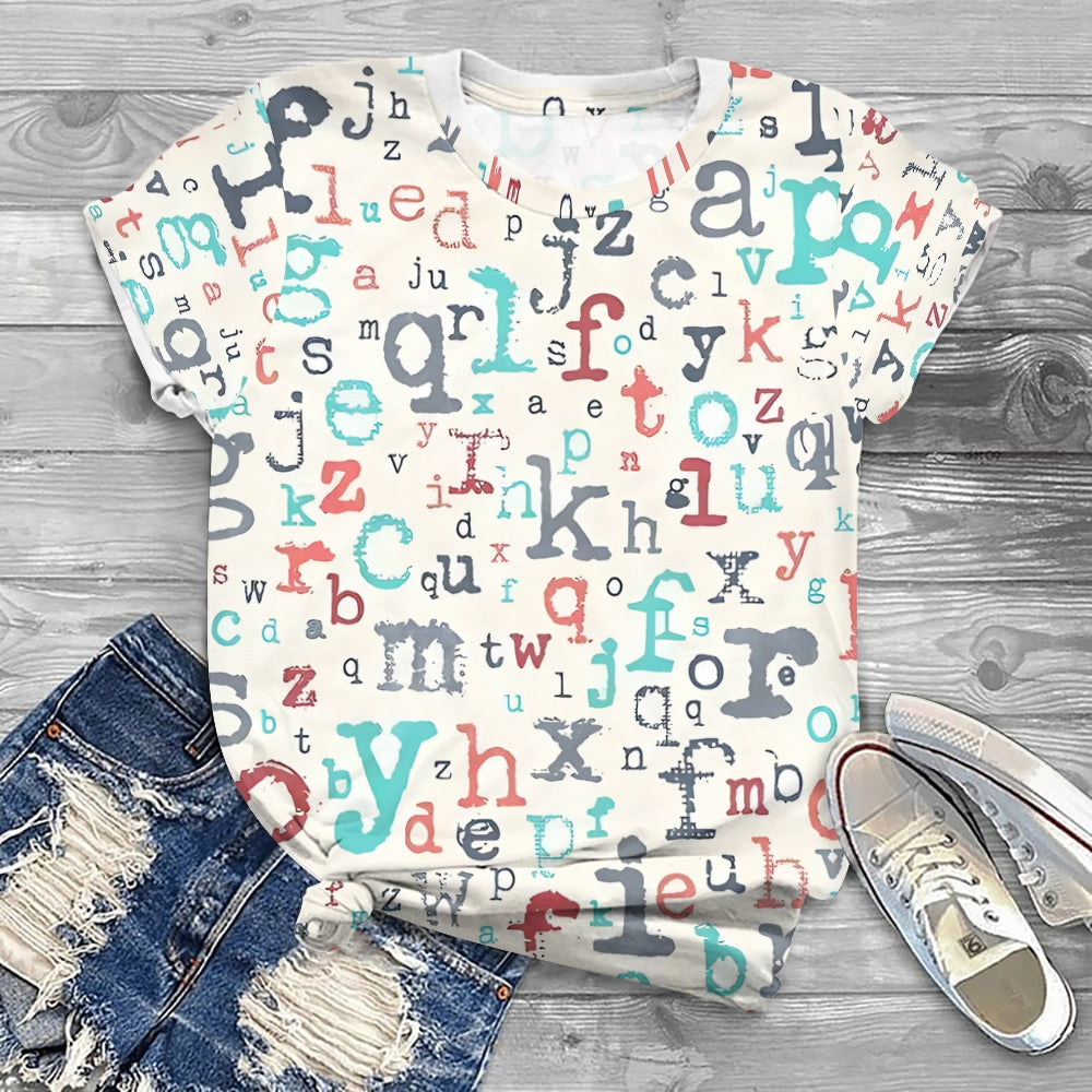 Alphabet Breeze All-Over Print T-Shirt