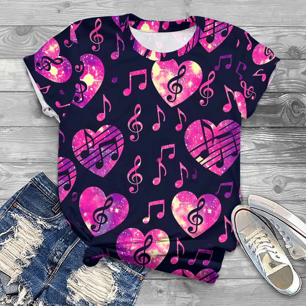 Love Music In My Heart Printed T-Shirt