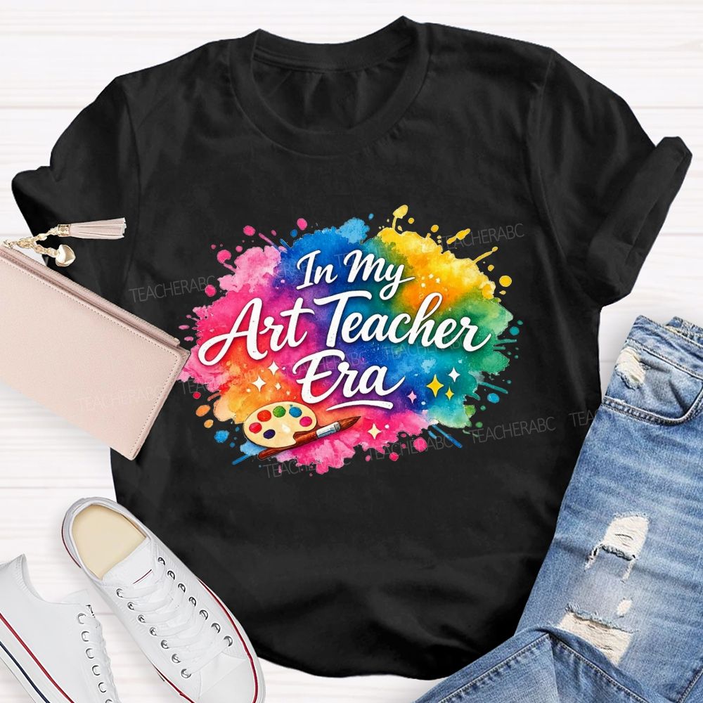 In My Art Teacher Era Watercolor Paint Splash Teacher T-shirt