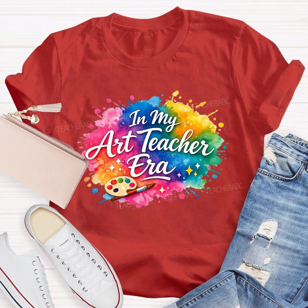 In My Art Teacher Era Watercolor Paint Splash Teacher T-shirt
