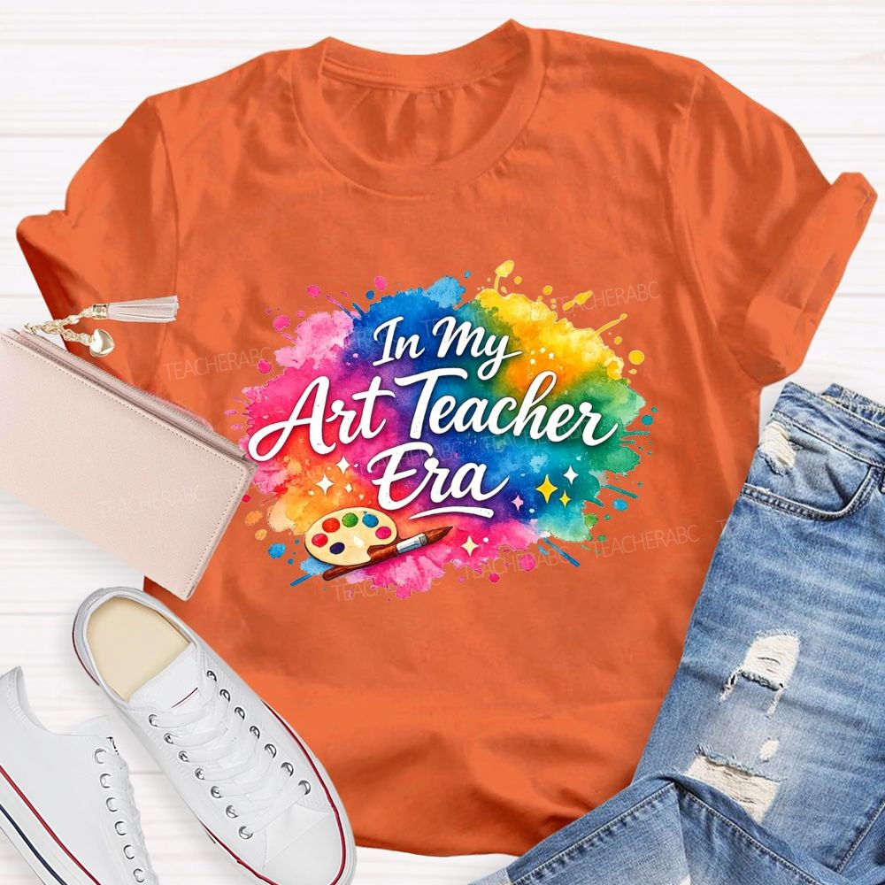 In My Art Teacher Era Watercolor Paint Splash Teacher T-shirt