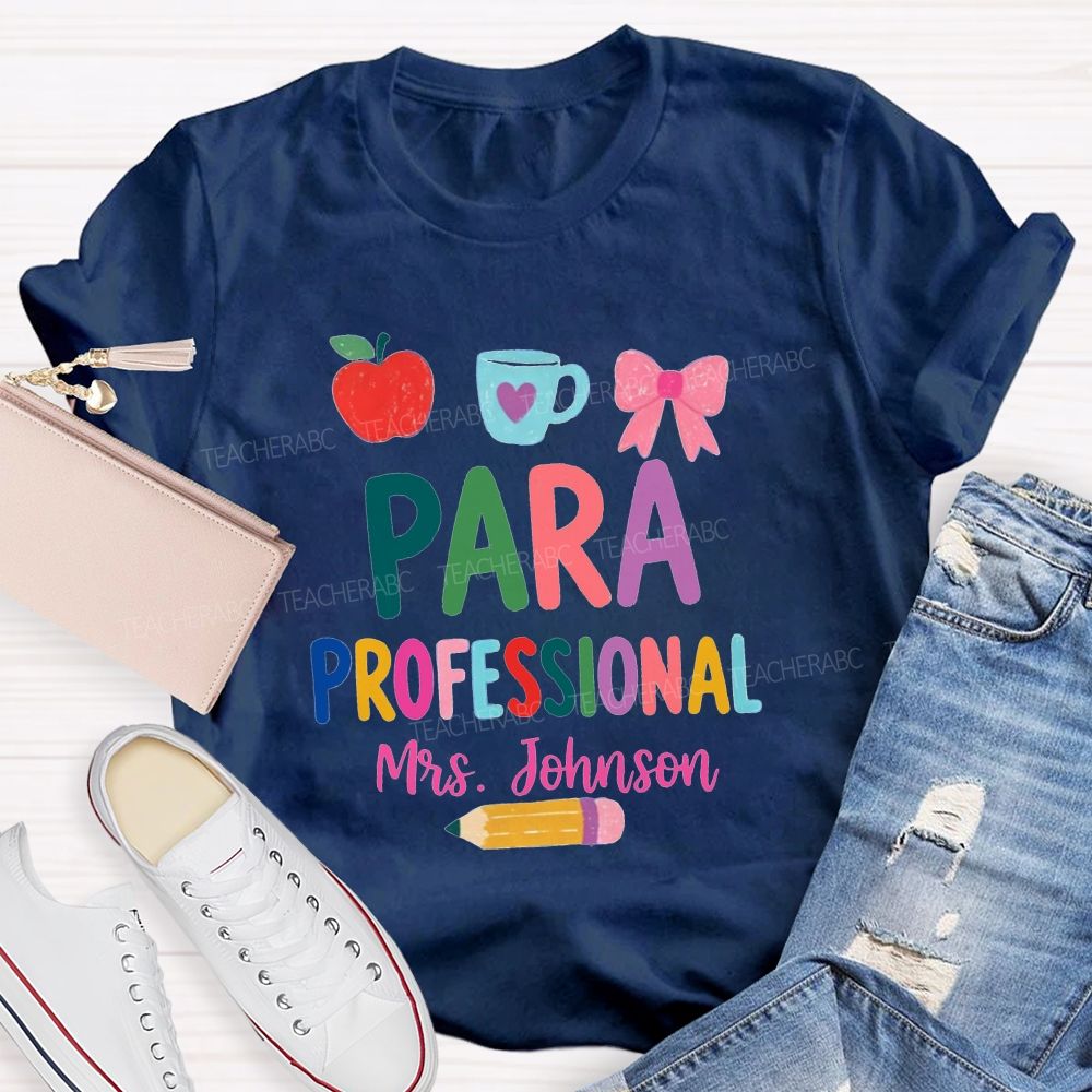 Personalized Name Para Professional Apple Bow Coffee T-shirt
