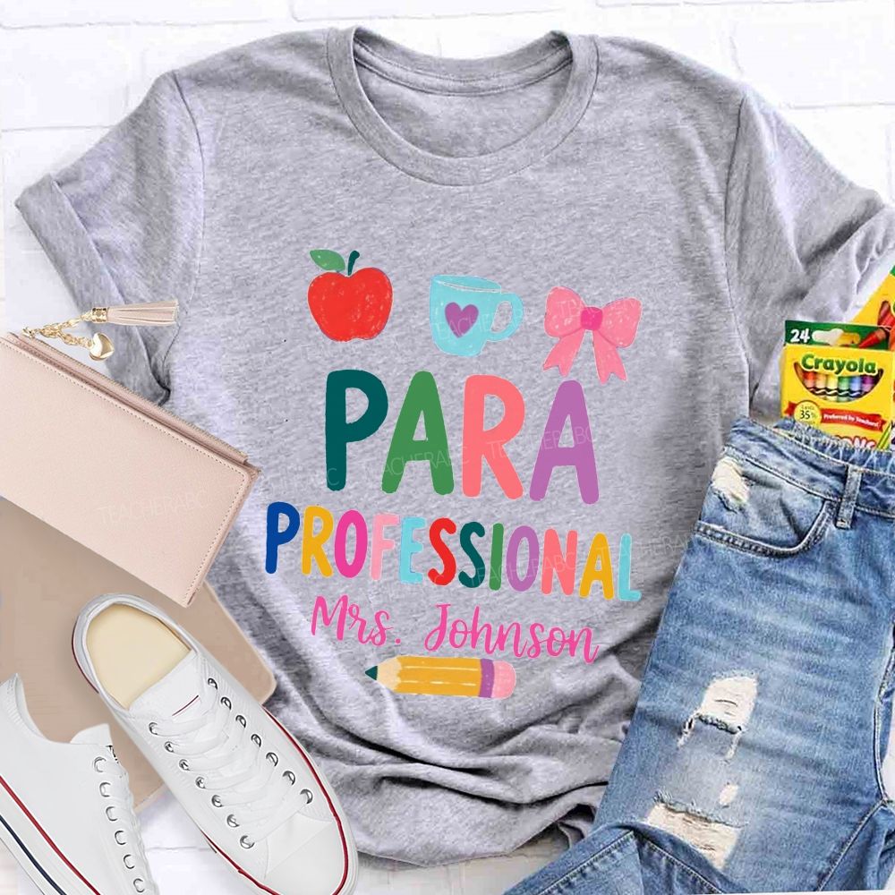 Personalized Name Para Professional Apple Bow Coffee T-shirt