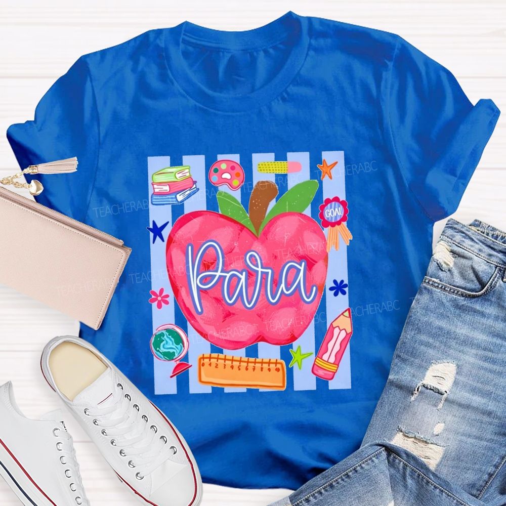 Para Apple Para School Staff Teacher T-shirt